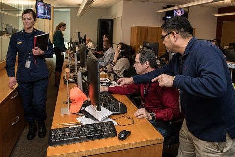Outbreak response in action: Centers for Disease Control and Prevention (CDC) staff support the 2019 nCoV response in the CDC\’s Emergency Operations Center (EOC).